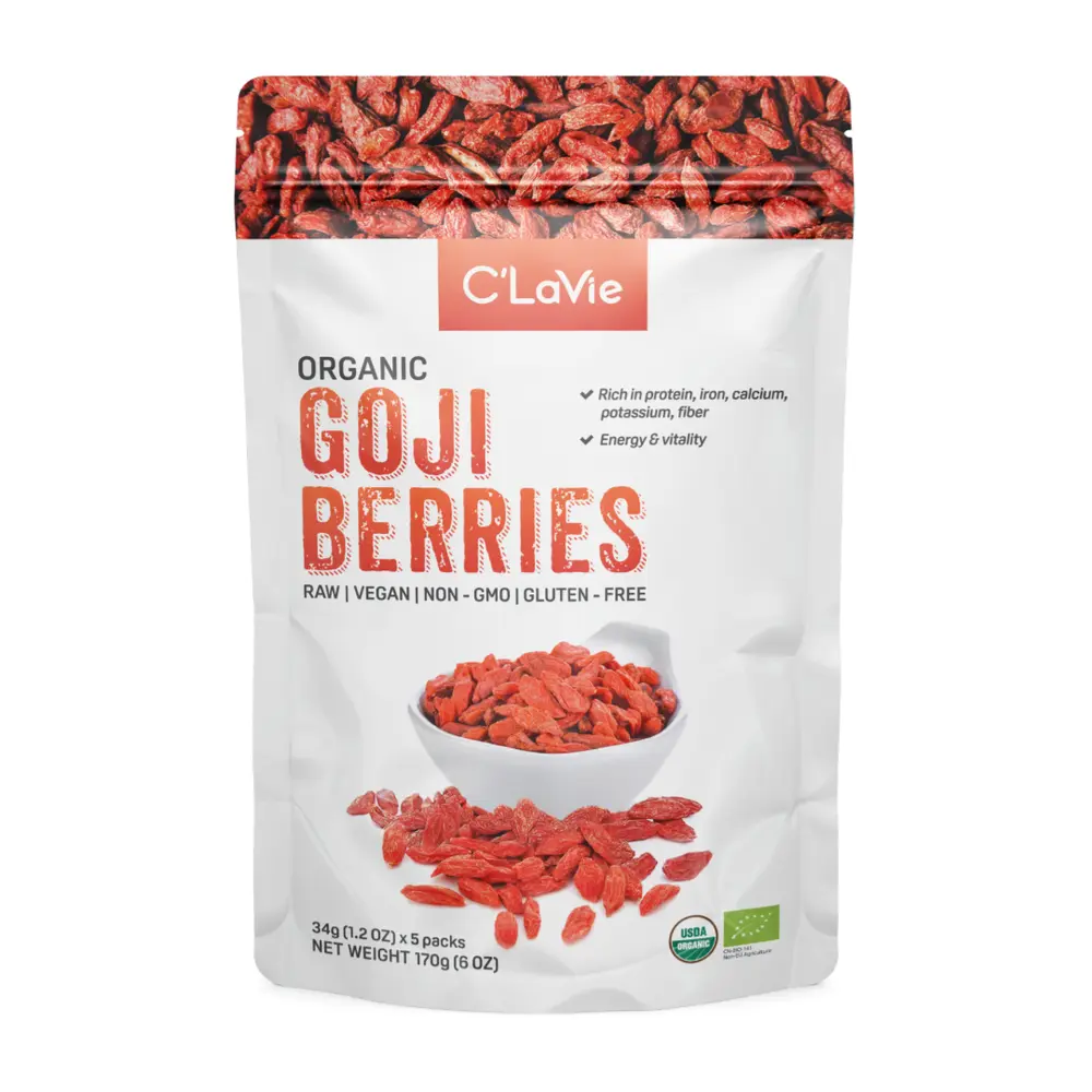 Kỷ Tử Hữu Cơ, Organic Goji Berries, 5 Gói, 6 oz (170g) - C'LAVIE