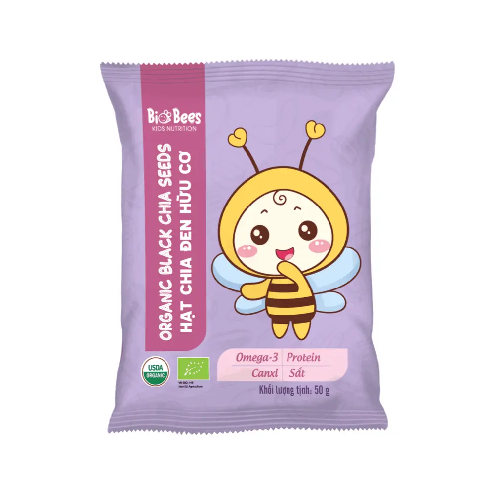 Hạt Chia Đen Hữu Cơ, Organic Black Chia Seeds (50g) - BIO BEES