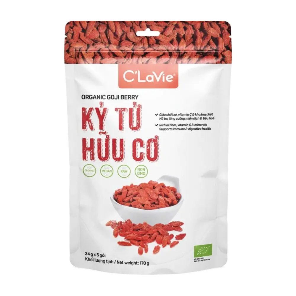 Kỷ Tử Hữu Cơ, Organic Goji Berry, 5 Gói (170g) - C'LAVIE
