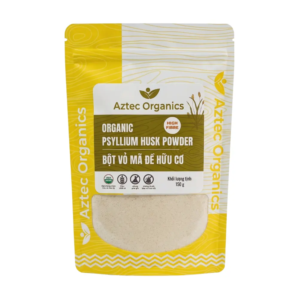 Bột Vỏ Mã Đề Hữu Cơ, Organic Psyllium Husk Powder (150g) - AZTEC ORGANICS