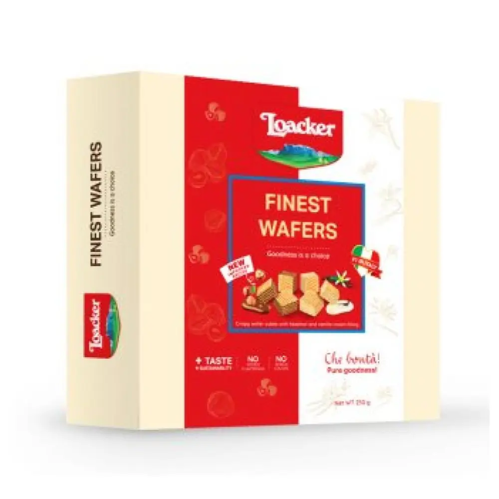 Bánh Xốp, Finest Wafers, Hazelnut & Vanilla Cream Filling (250g) - LOACKER