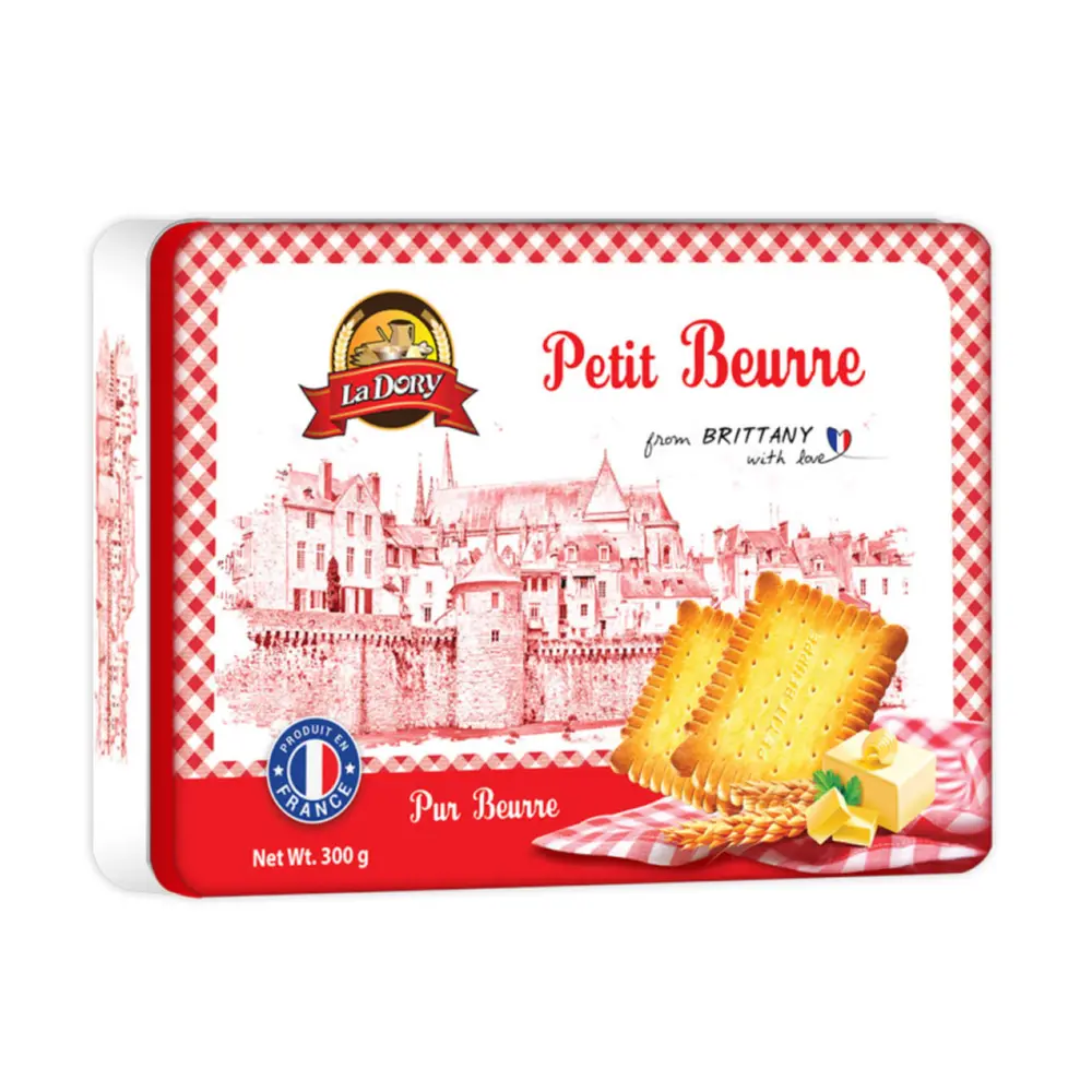Bánh Quy Bơ Hộp Thiếc, Petit Beurre, From Brittany with Love (300g) - LA DORY