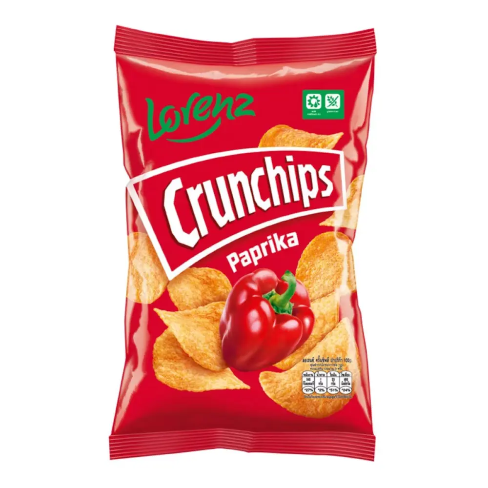 Khoai Tây Chiên Vị Ớt, Crunchips, Paprika (100g) - LORENZ