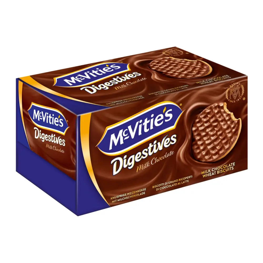 Bánh Quy Lúa Mì Nguyên Cám Socola Sữa, Digestive, Milk Chocolate Wheat Biscuits (200g) - MCVITIE'S