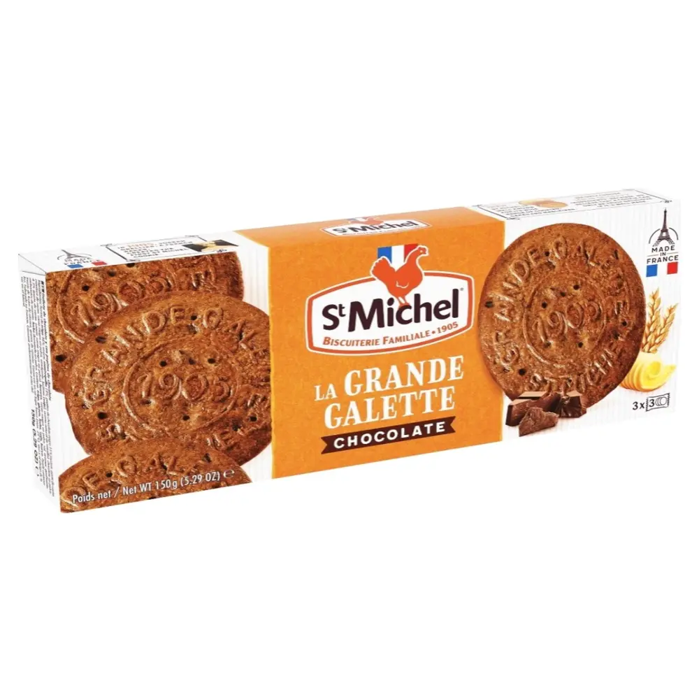 Bánh Quy Bơ Socola, La Grande Galette, Chocolate, 5.29 oz (150g) - ST MICHEL