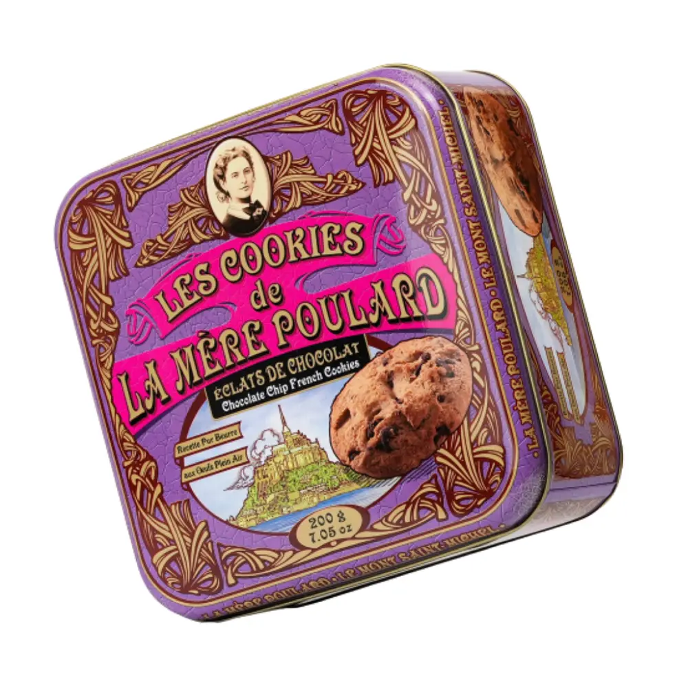 Bánh Quy Socola Hộp Thiếc, Chocolate Chip French Cookies, 10 Cái, 7.05 oz (200g) - LA MÈRE POULARD