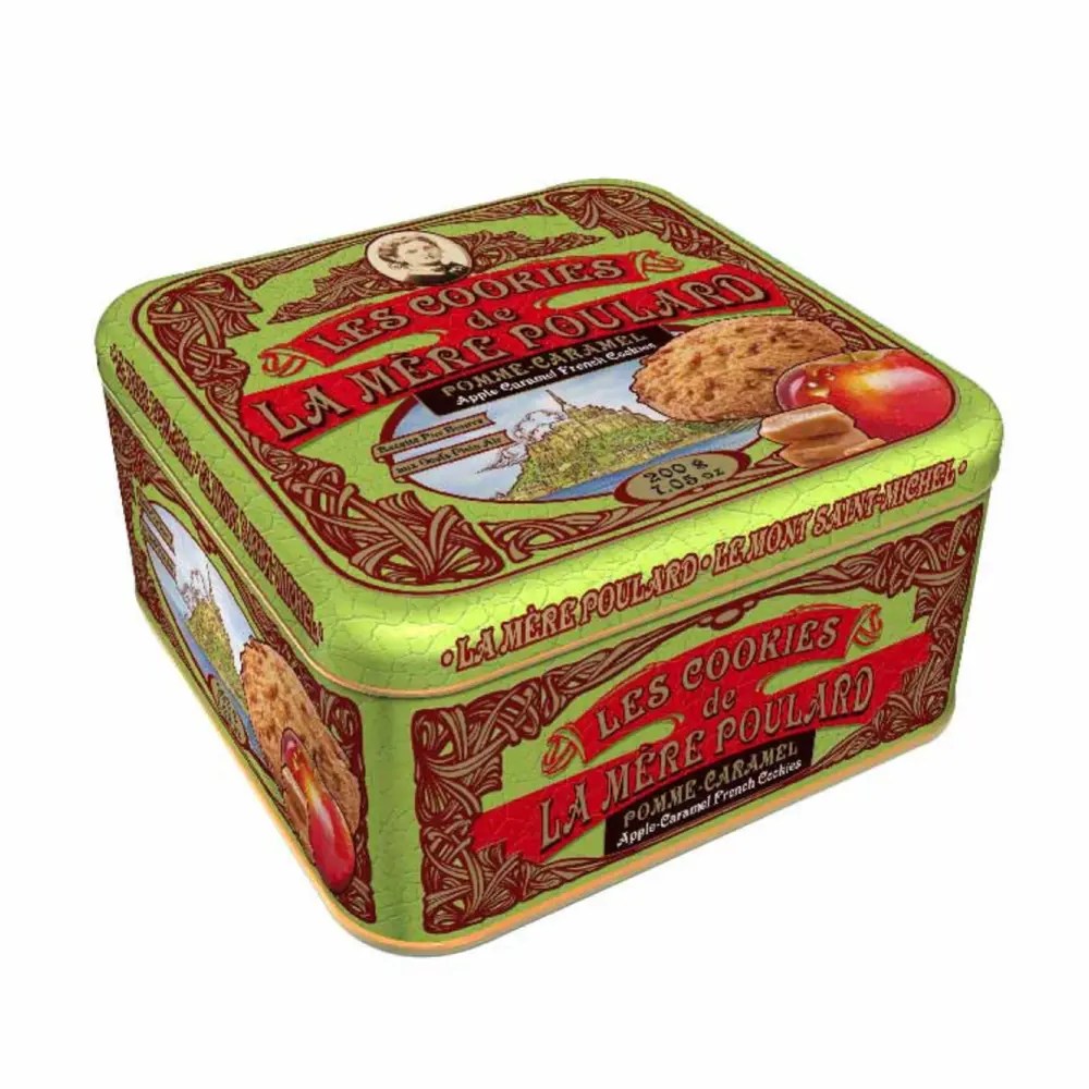 Bánh Quy Táo Caramen Hộp Thiếc, Apple Caramel French Cookies, 10 Cái, 7.05 oz (200g) - LA MÈRE POULARD