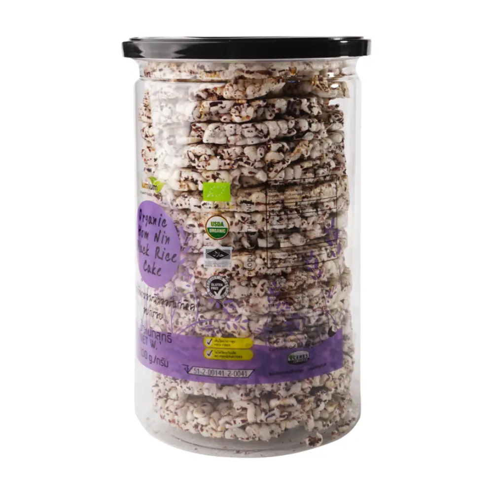 Bánh Gạo Lứt Hữu Cơ, Organic Hom Nin Black Rice Cake (100g) - LUMLUM