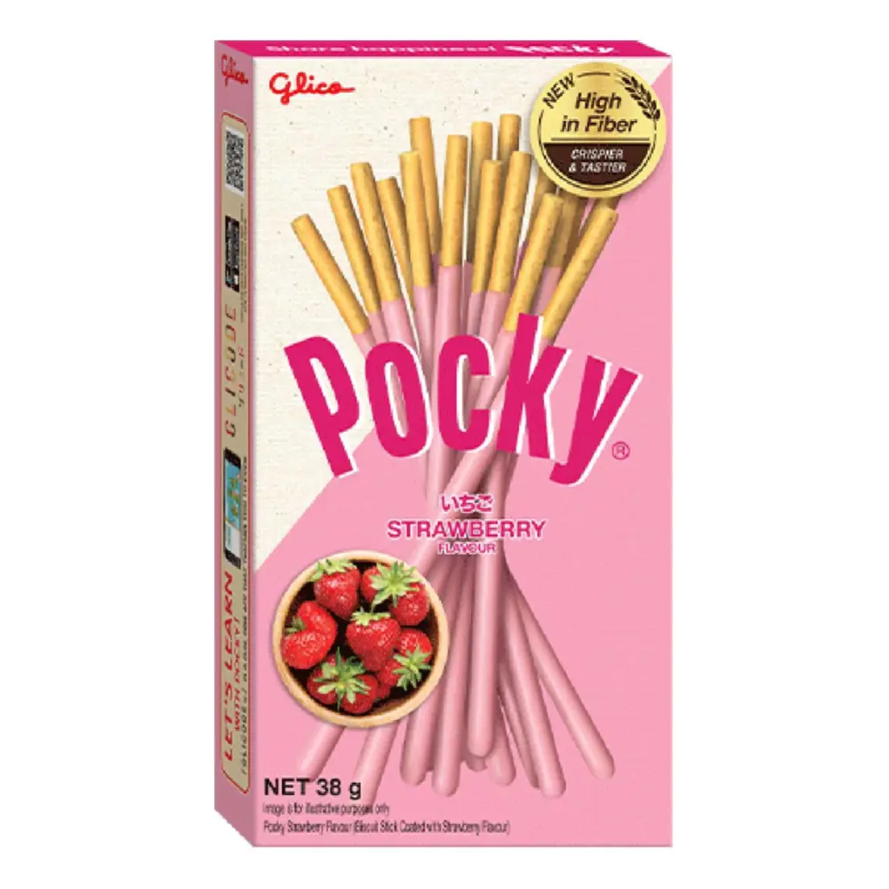 Bánh Que Phủ Socola Dâu, Pocky, Strawberry (38g) - GLICO