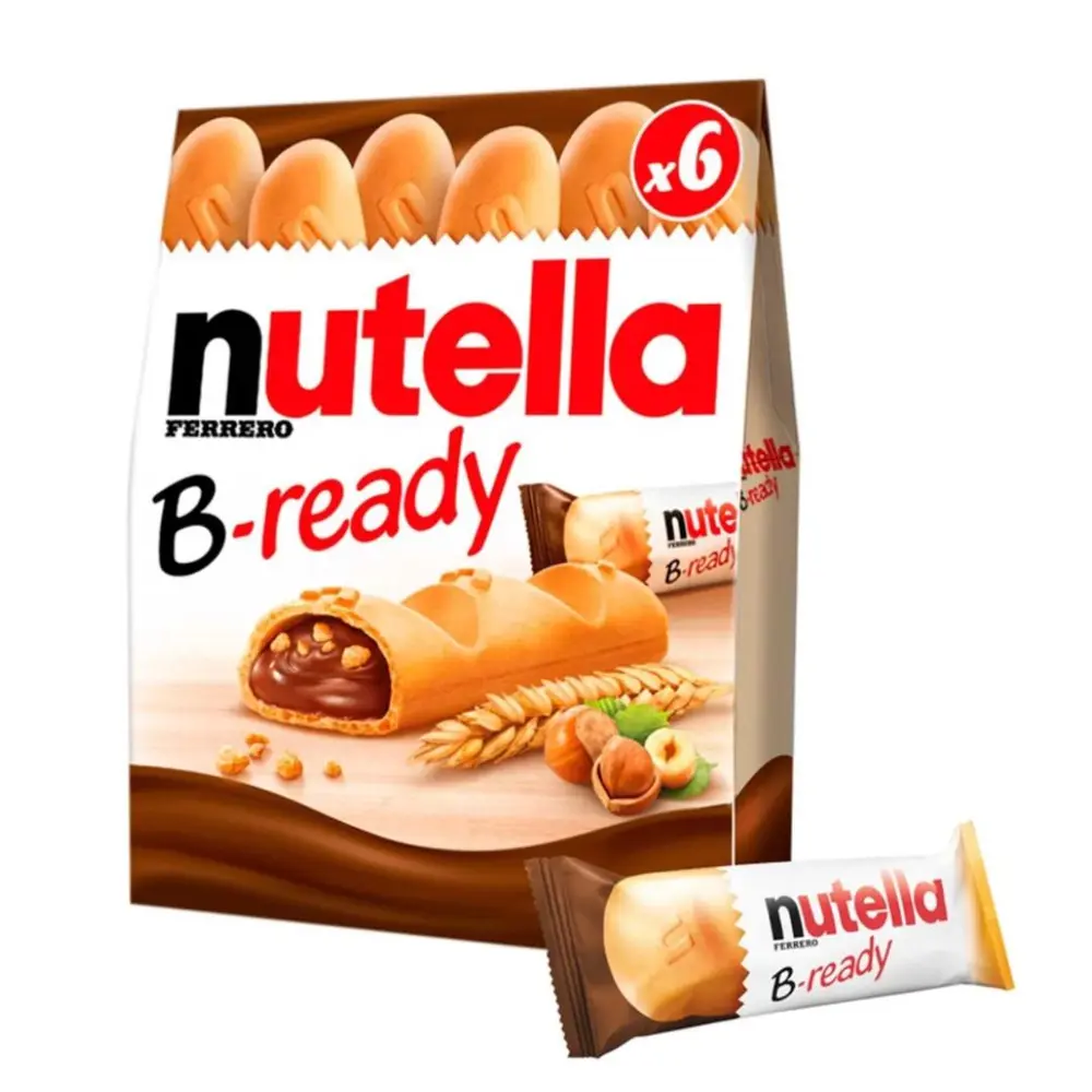 Bánh Quy Nhân Socola Hạt Phỉ, Nutella, B-ready, 6 Cái (132g) - FERRERO