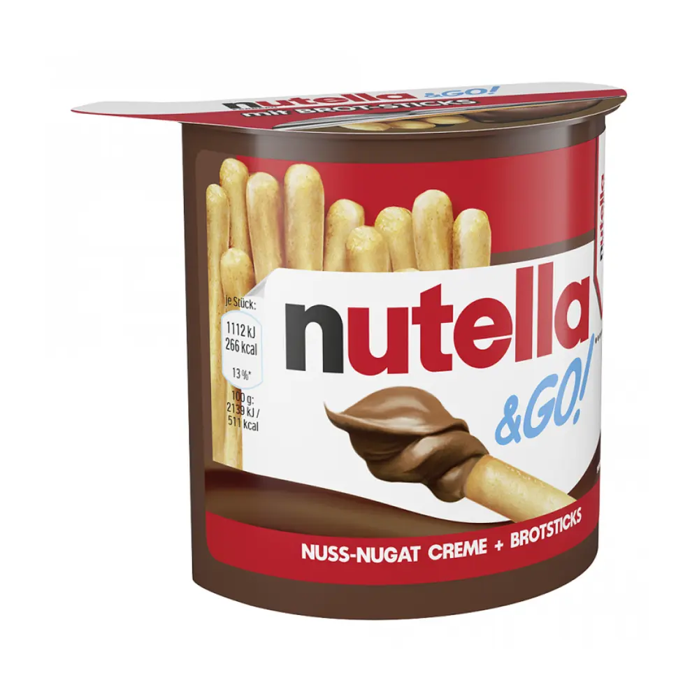 Bánh Que Chấm Bơ Socola Hạt Phỉ, Nutella & Go, Hazelnut Spread & Breadsticks (52g) - FERRERO