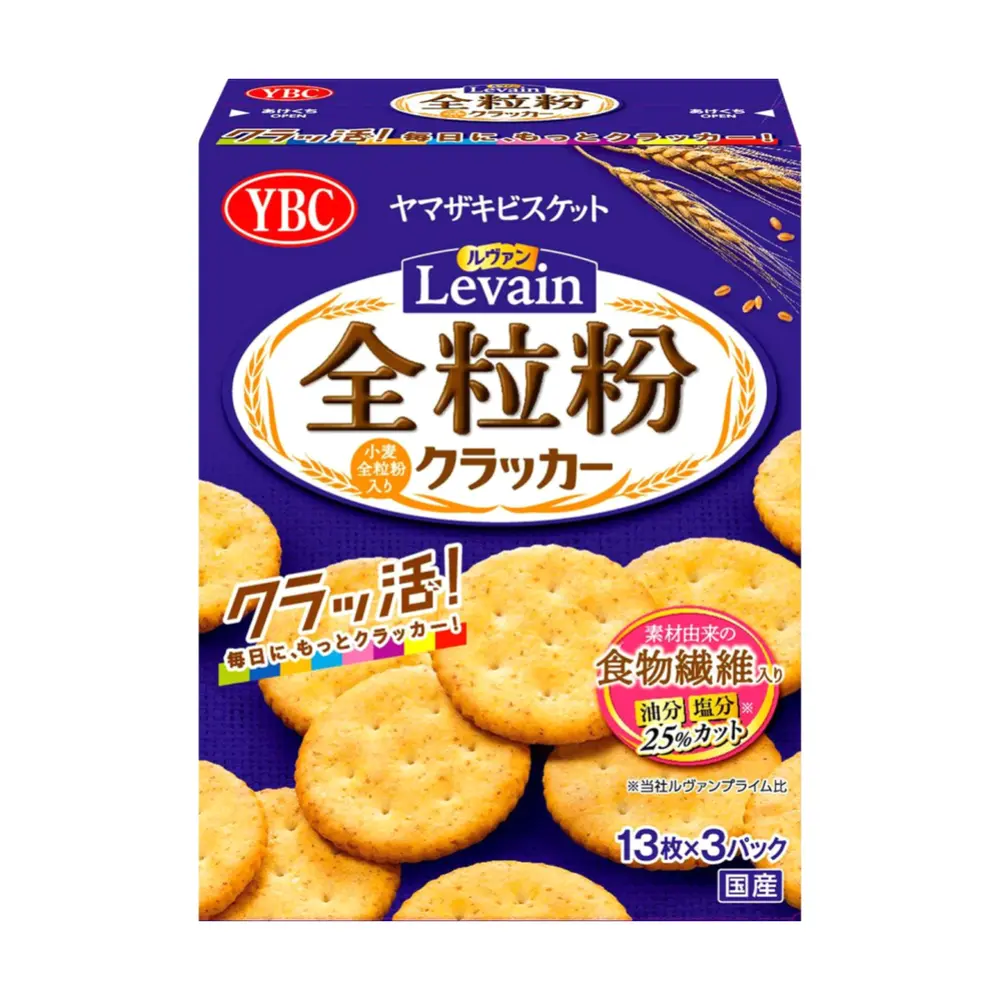 Bánh Quy Giòn Ngũ Cốc Nguyên Cám, Levain, Whole Grain Crackers, 3 Gói (120.9g) - YBC