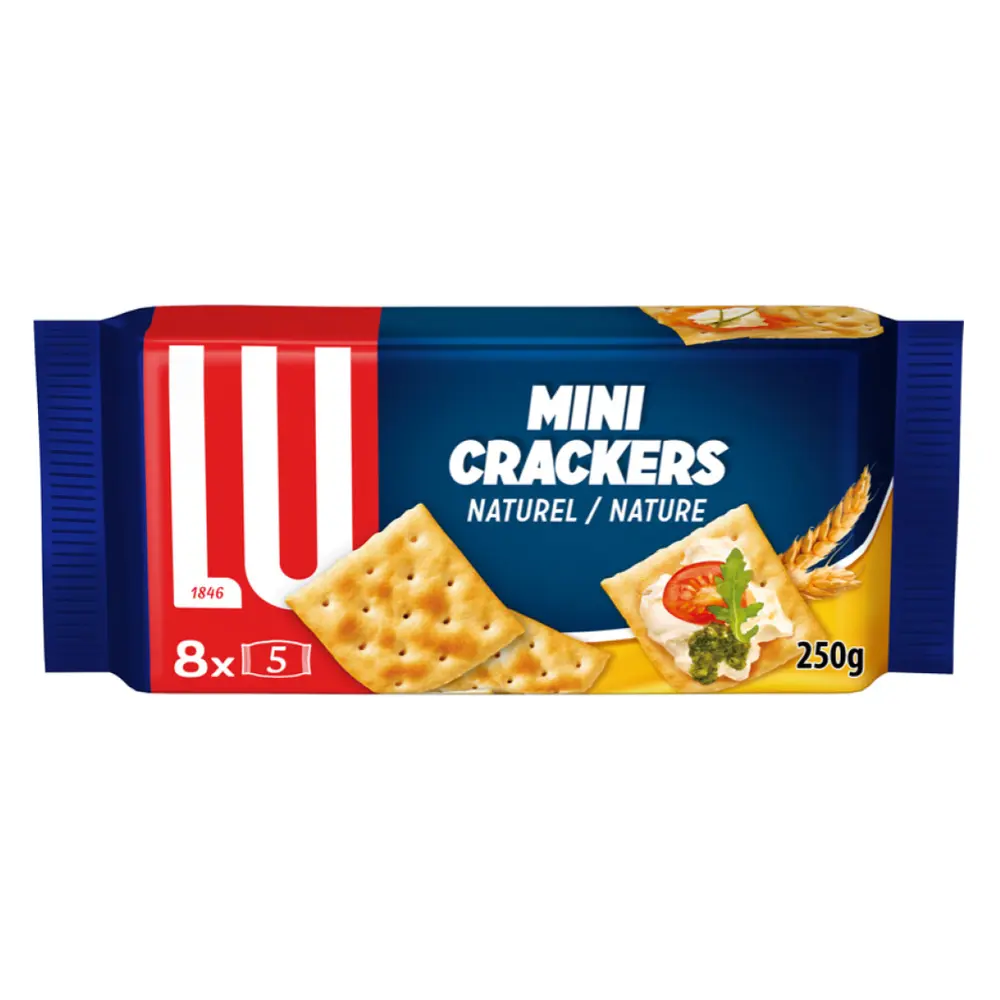 Bánh Quy Giòn, Mini Crackers, Naturel, 8 Gói (250g) - LU