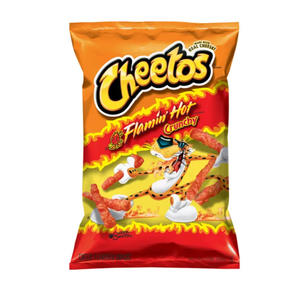 Bim Bim Phô Mai Cay, Cheese Flavored Snacks, Flamin` Hot Crunchy, 8 oz (226.8g) - CHEETOS