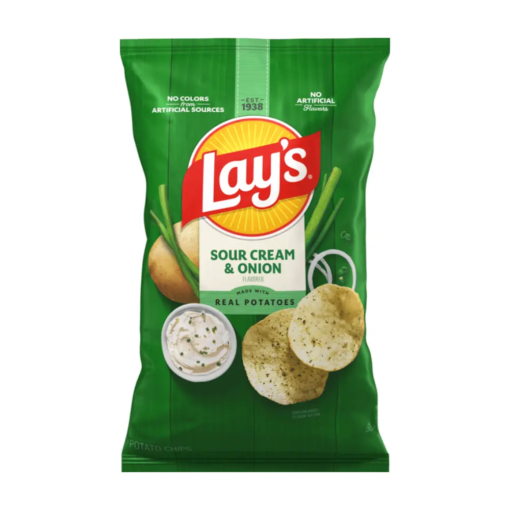 Khoai Tây Chiên Vị Kem Chua & Hành, Potato Chips, Sour Cream & Onion, 6.5 oz (184.2g) - LAY'S