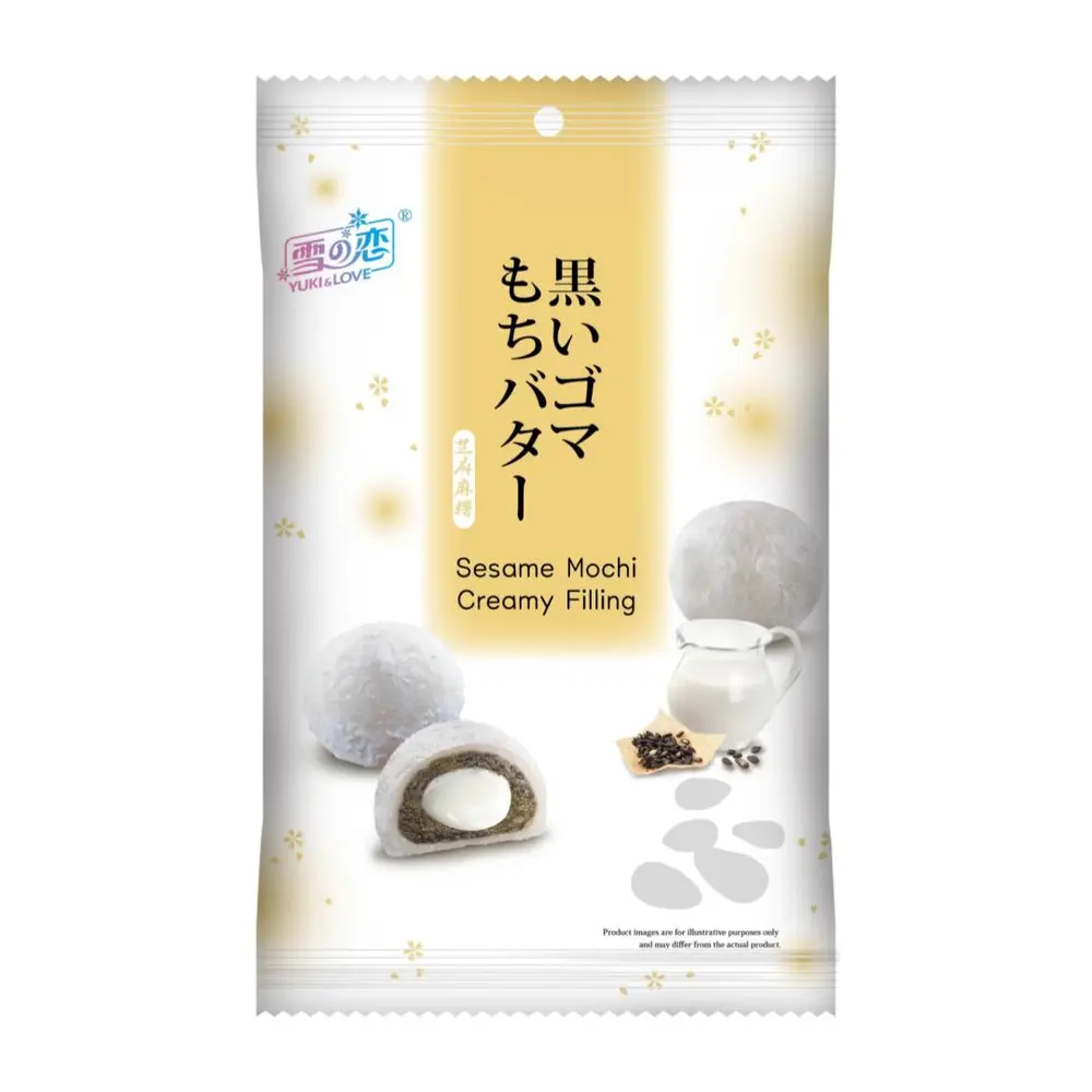 Bánh Mochi Nhân Kem Vị Mè, Sesame Mochi Creamy Filling (120g) - YUKI & LOVE