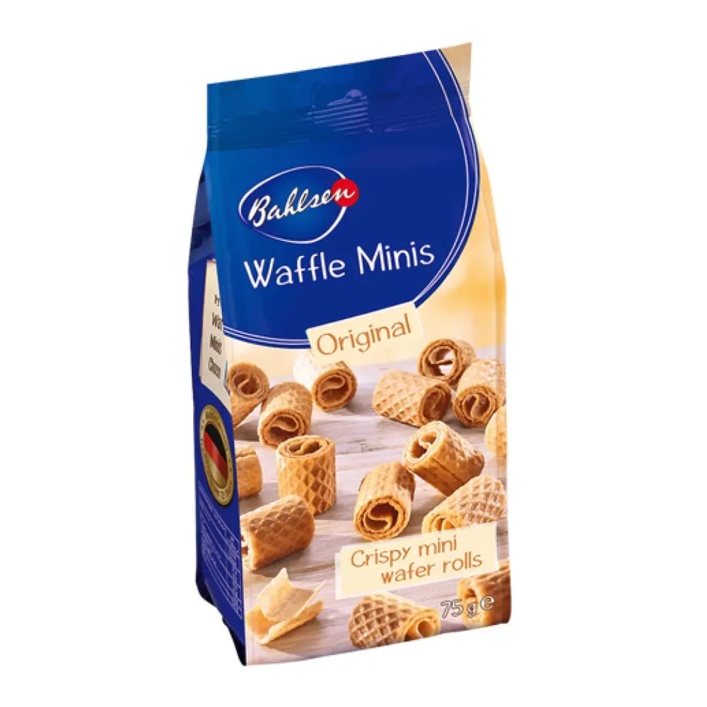 Bánh Xốp Cuộn, Waffle Minis, Original Crispy Mini Wafer Rolls (75g) - BAHLSEN