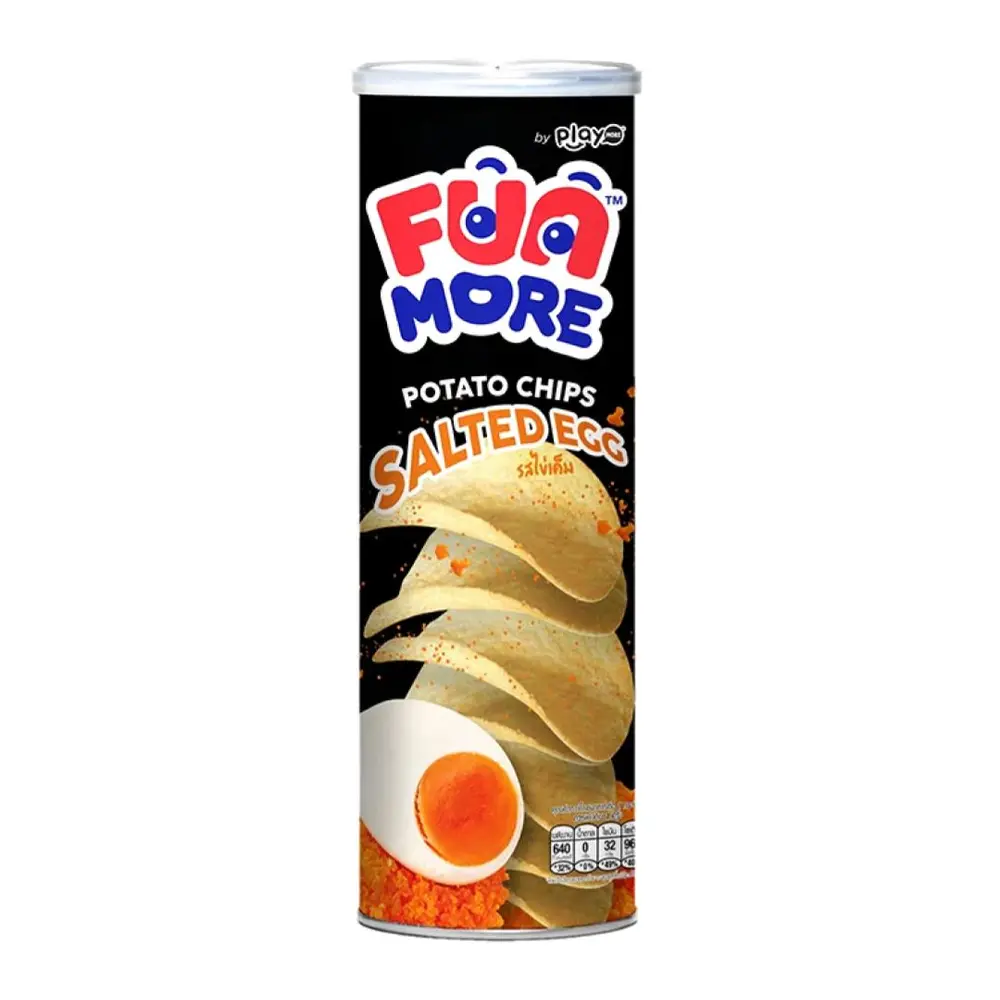 Snack Khoai Tây Vị Trứng Muối, Fun More Potato Chips, Salted Egg (130g) - PLAYMORE