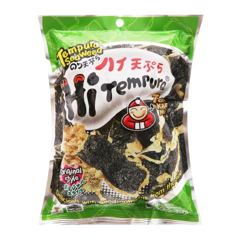 Snack Rong Biển Chiên Bột Vị Nguyên Bản, Tempura Seaweed, Original, 0.88 oz (25g) - TAO KAE NOI