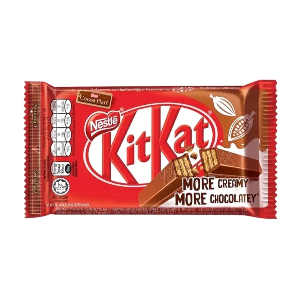 Bánh Xốp Phủ Socola, Wafer Fingers in Milk Chocolate (35g) - KITKAT