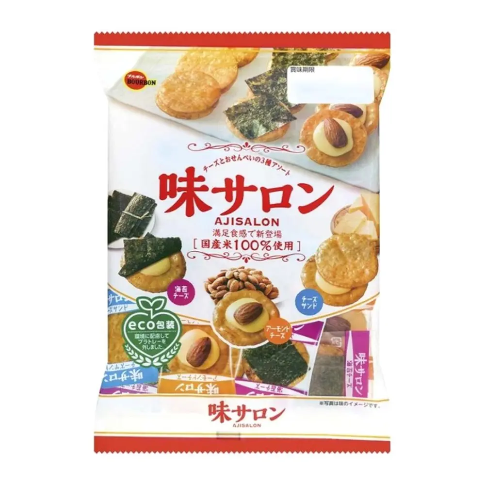 Bánh Gạo Phô Mai, Hạnh Nhân, Rong Biển, Ajisalon Rice Crackers (65g) - BOURBON