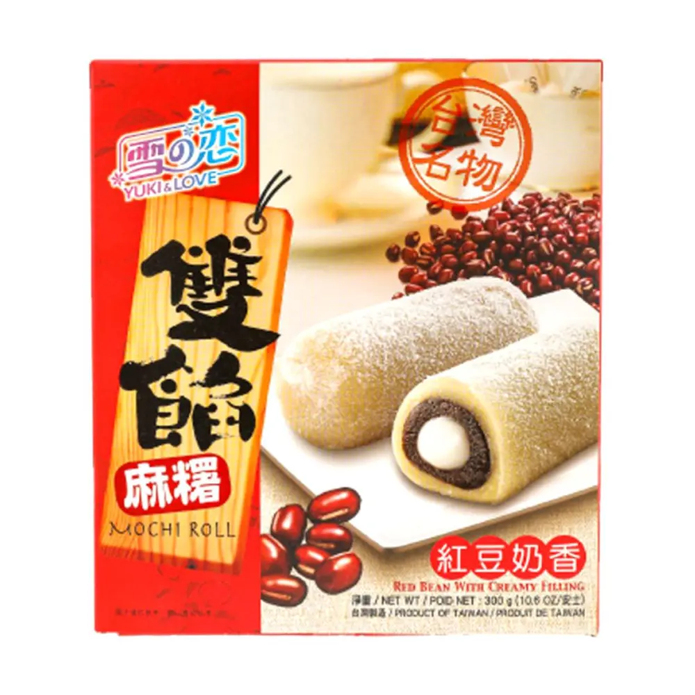 Bánh Mochi Đậu Đỏ Nhân Kem, Mochi Roll, Red Bean with Creamy Filling, 12 Cái (300g) - YUKI & LOVE