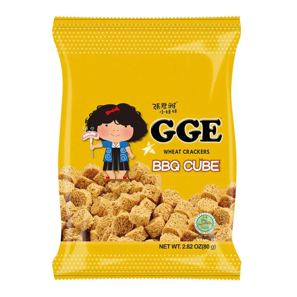 Snack Mì Giòn Vị BBQ, Wheat Crackers, BBQ Cube, 2.82 oz (80g) - GGE