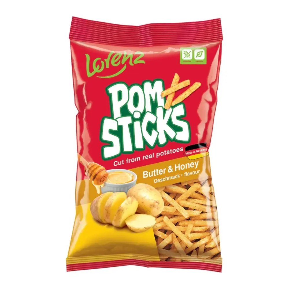 Khoai Tây Chiên Vị Bơ & Mật Ong, Pomsticks, Butter & Honey (70g) - LORENZ