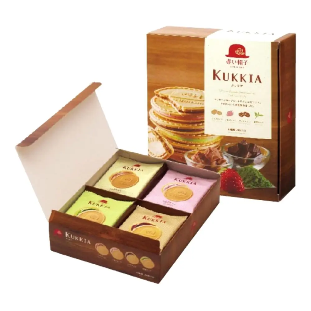 Bánh Quy Nhân Kem 4 Vị, Kukkia, Sandwich Cookies, 12 Cái (156g) - AKAI BOHSHI