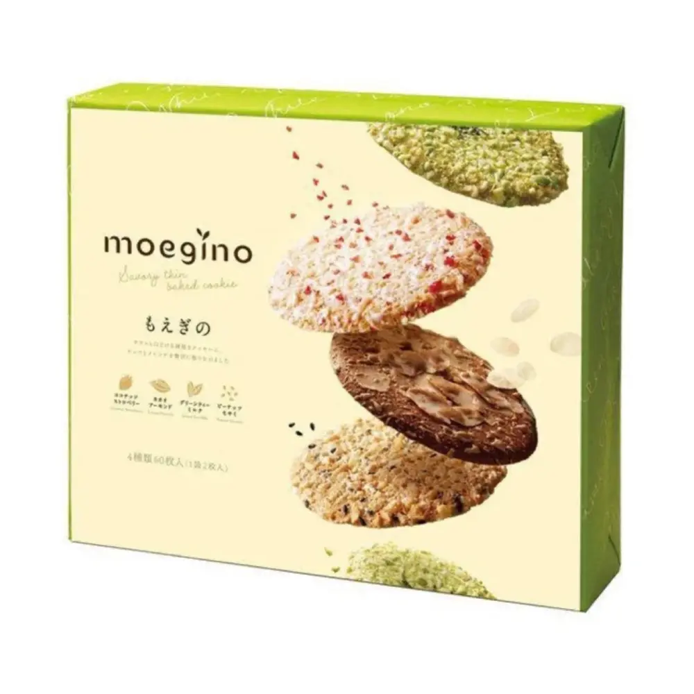 Bánh Quy Ngọt Nhật Bản 4 Vị, Savory Thin Baked Cookie, 60 Cái (320g) - MOEGINO