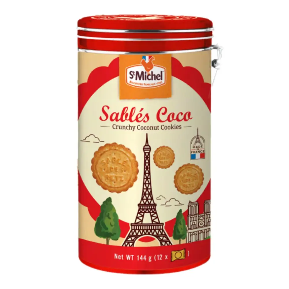 Bánh Quy Bơ Dừa, Sablés Coco, Crunchy Coconut Cookies, 12 Cái (144g) - ST MICHEL