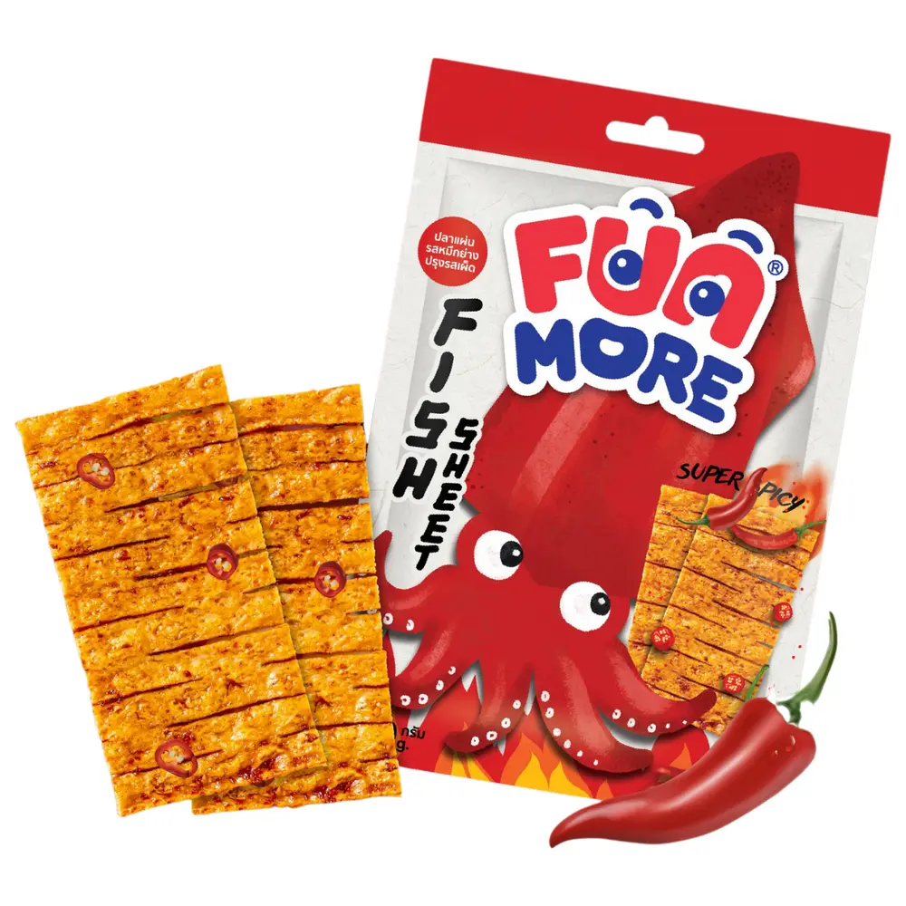 Snack Cá Miếng Vị Mực Siêu Cay, Fun More Fish Sheet, Super Spicy Squid (20g) - PLAYMORE
