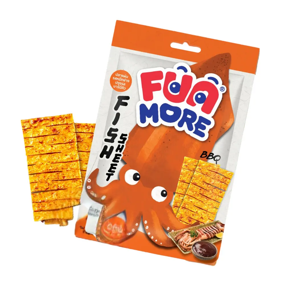Snack Cá Miếng Vị Mực BBQ, Fun More Fish Sheet, BBQ Squid (20g) - PLAYMORE