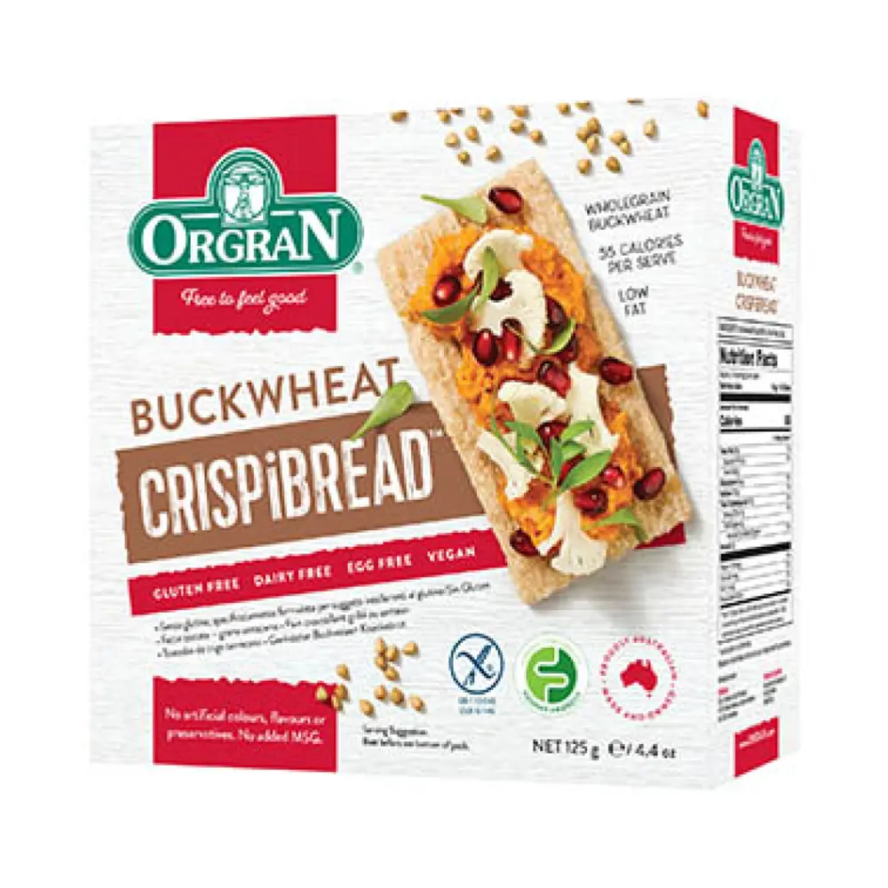 Bánh Kiều Mạch Giòn, Buckwheat Crispibread, 4.4 oz (125g) - ORGRAN