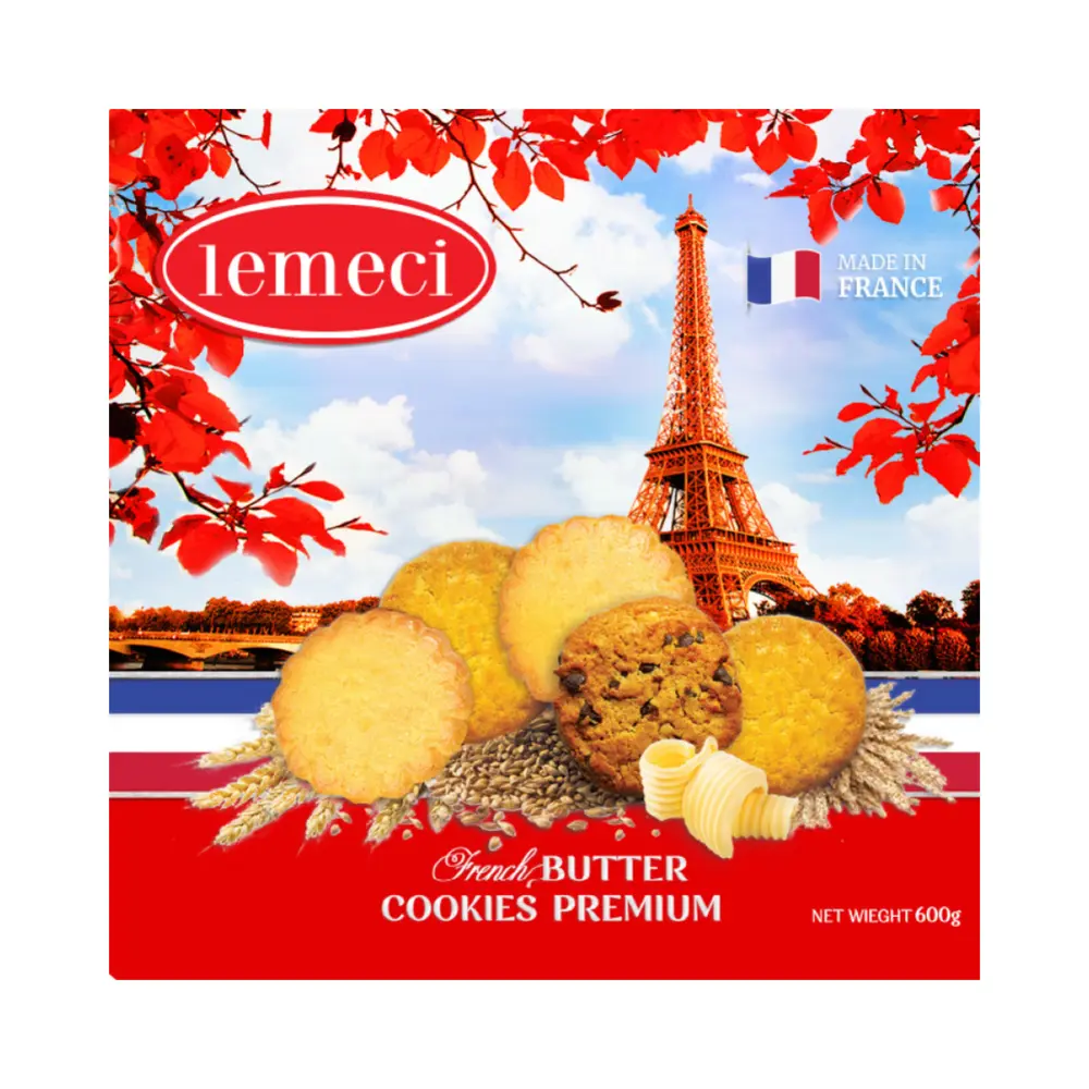 Bánh Quy Bơ Tổng Hợp, French Butter Cookies Premium, Eiffel Tower (600g) - LEMECI