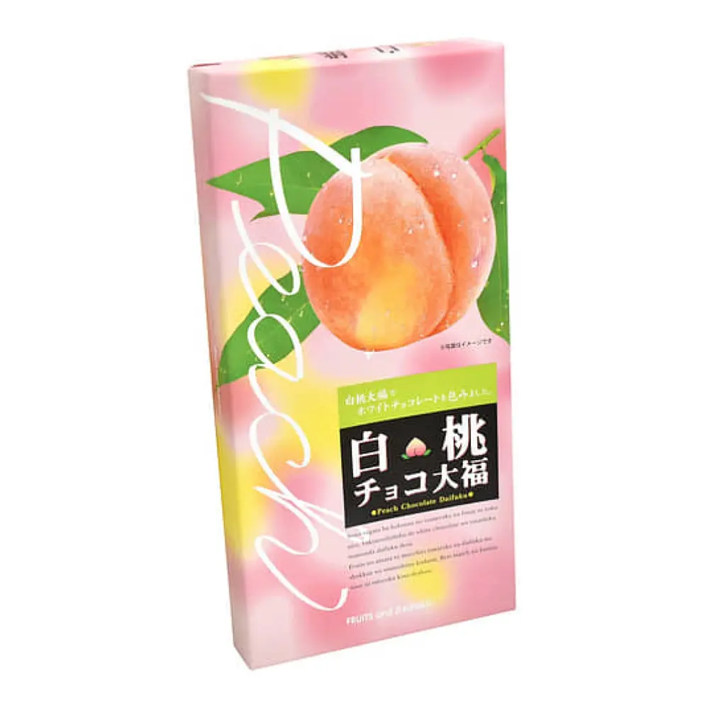 Bánh Mochi Nhân Kem Socola Vị Đào Trắng, Peach Chocolate Daifuku, 18 Viên (234g) - SUZUKI EIKODO