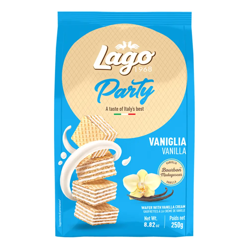 Bánh Xốp Kem Vani, Party, Wafer with Vanilla Cream, 8.81 oz (250g) - LAGO