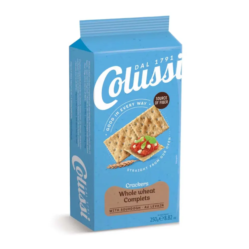 Bánh Quy Lúa Mì Giòn, Crackers, Whole Wheat, 8.82 oz (250g) - COLUSSI