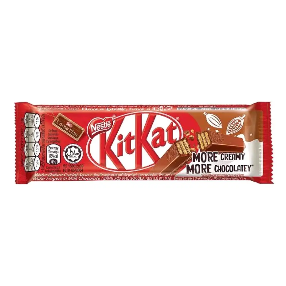 Bánh Xốp Phủ Socola Sữa, Wafer Fingers in Milk Chocolate (17g) - KITKAT