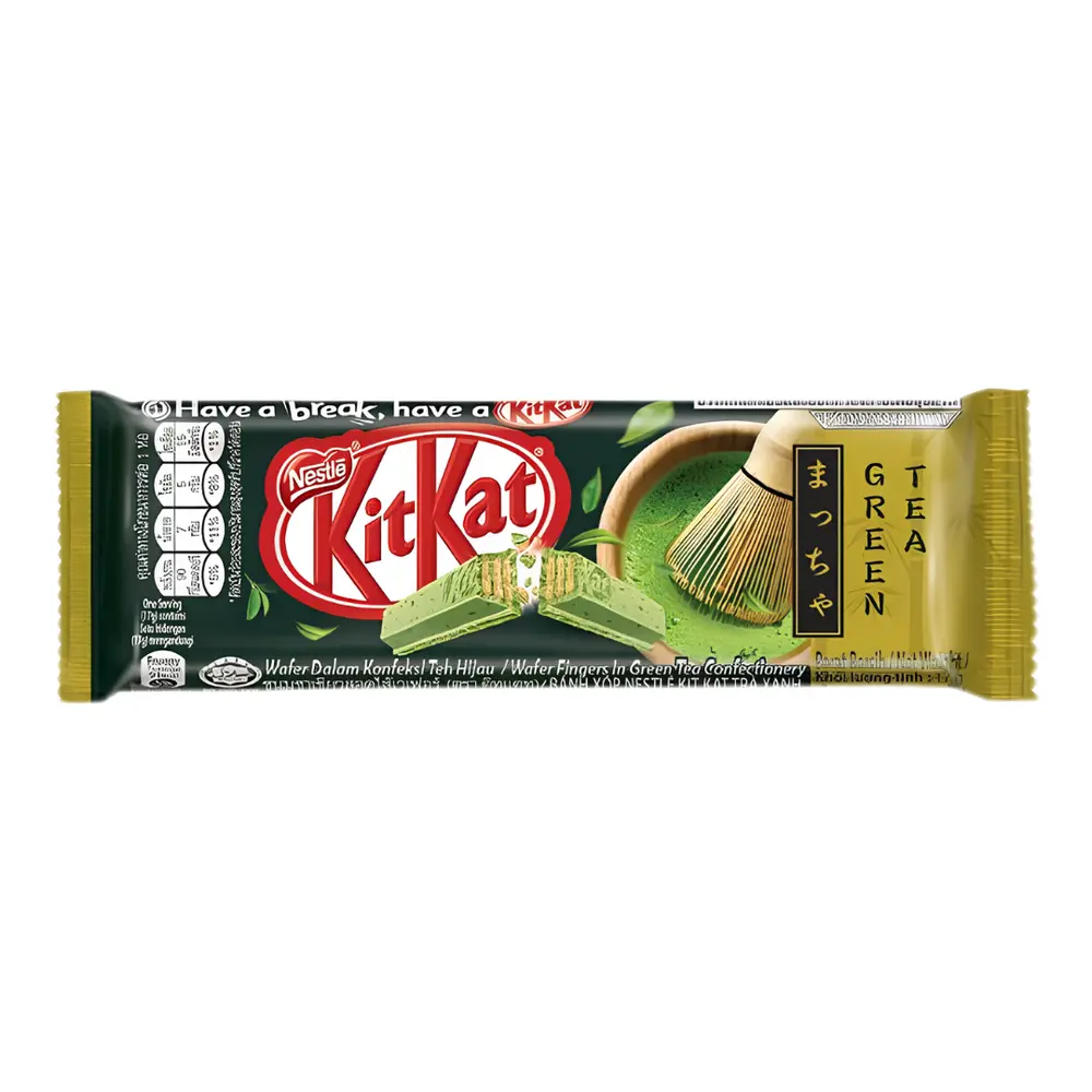 Bánh Xốp Phủ Socola Trà Xanh, Wafer Fingers in Green Tea Confectionery (17g) - KITKAT