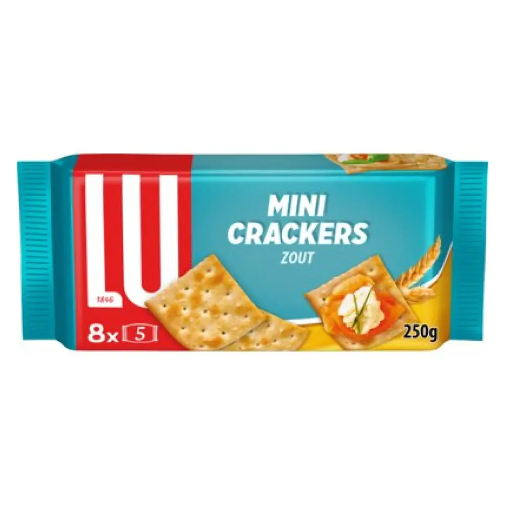 Bánh Quy Giòn, Mini Crackers, Zout-Sel, 8 Gói (250g) - LU