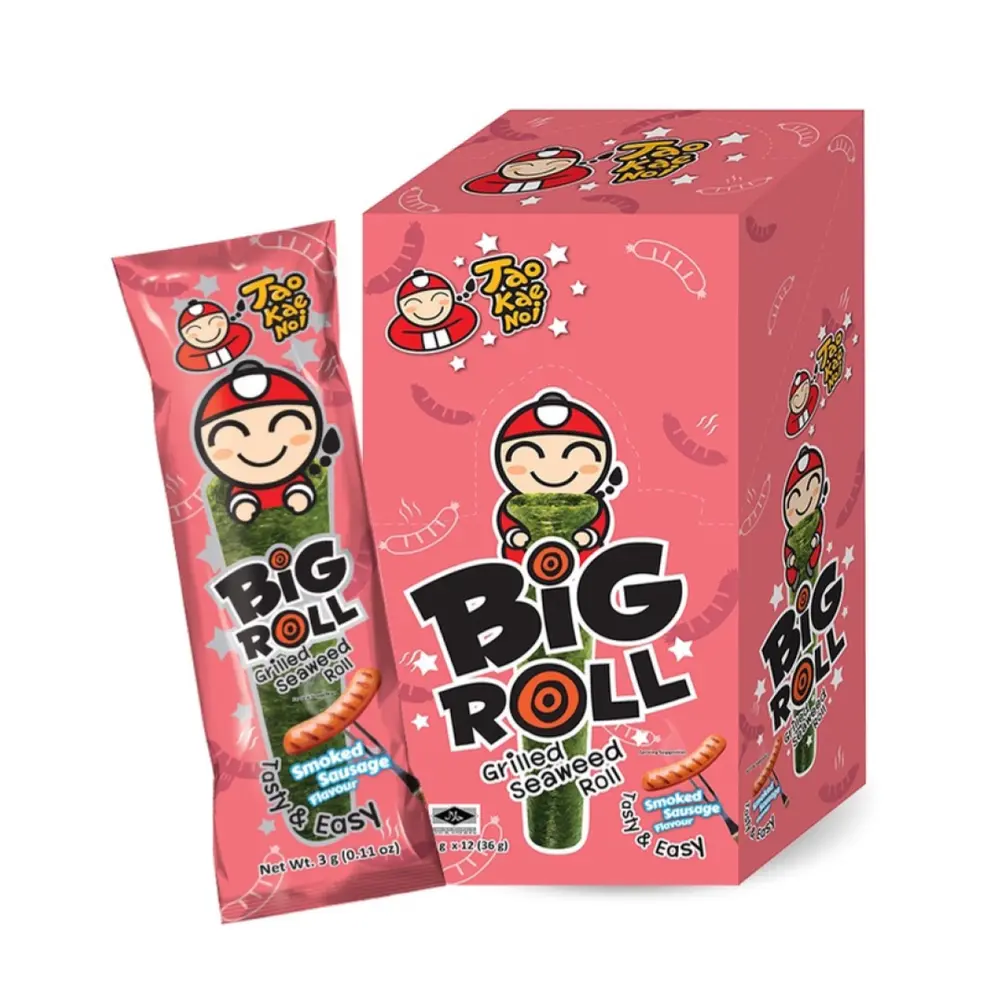 Rong Biển Cuộn Vị Xúc Xích Xông Khói, Big Roll, Smoked Sausage Flavour, 0.11 oz (3g) - TAO KAE NOI