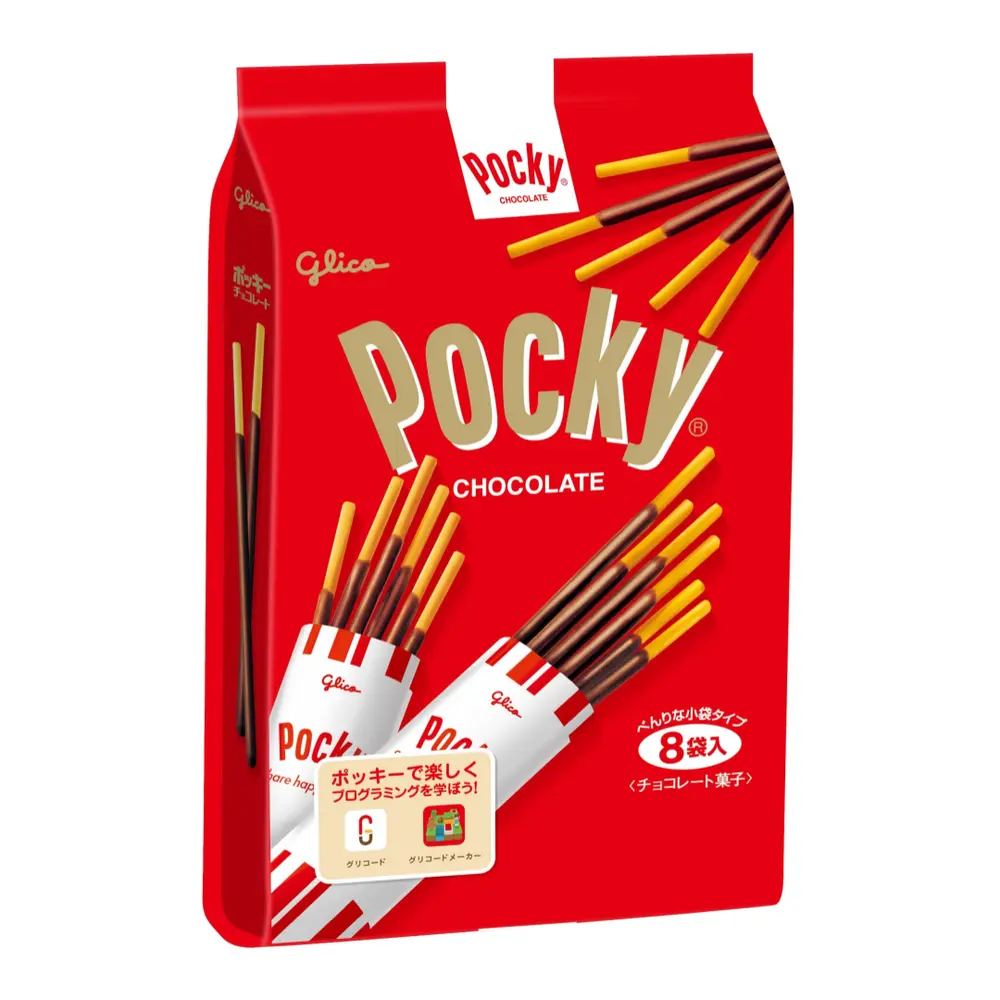 Bánh Que Phủ Socola, Pocky, Chocolate, 8 Gói (118g) - GLICO