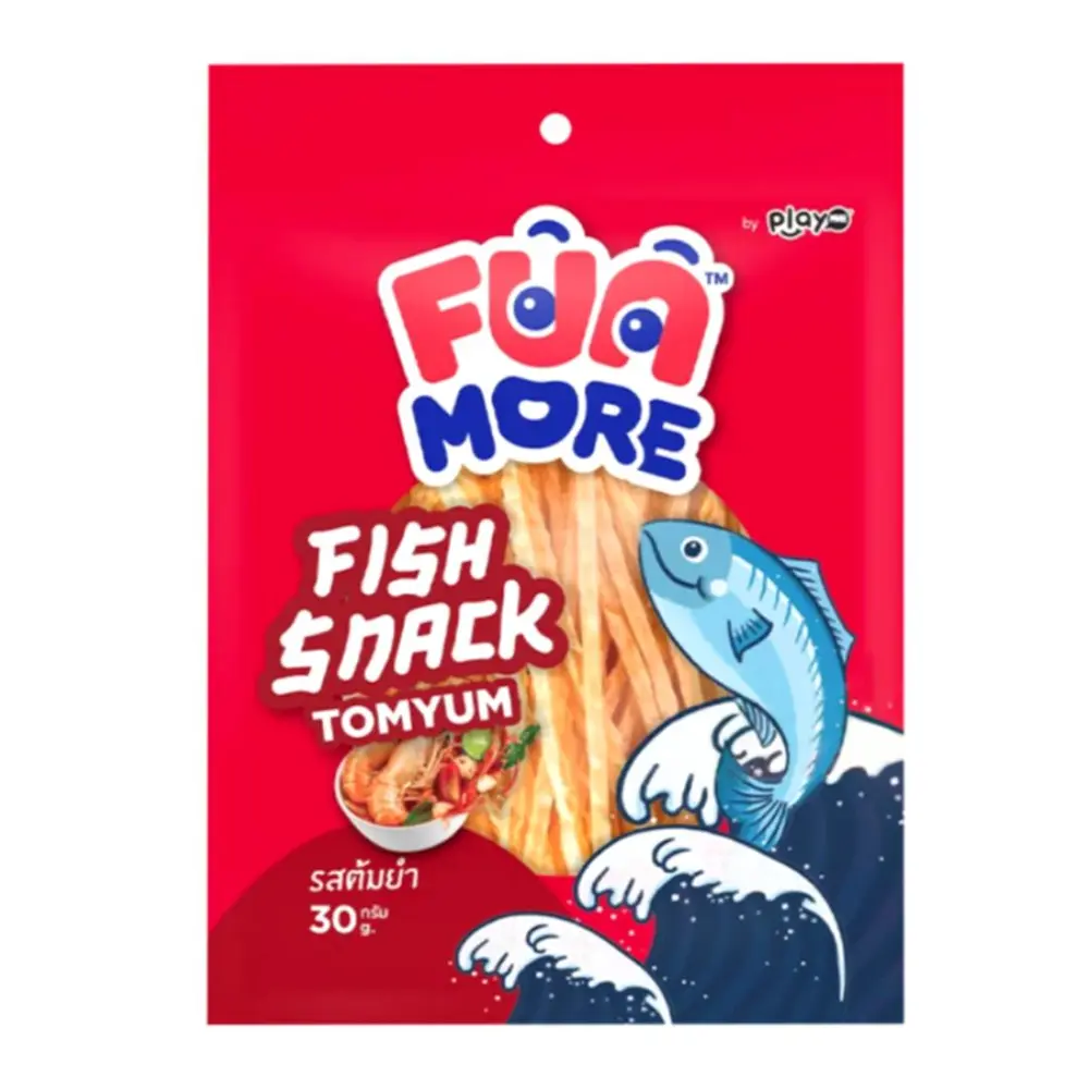 Snack Cá Sợi Vị Tom Yum, Fun More Fish Snack, Tomyum (30g) - PLAYMORE