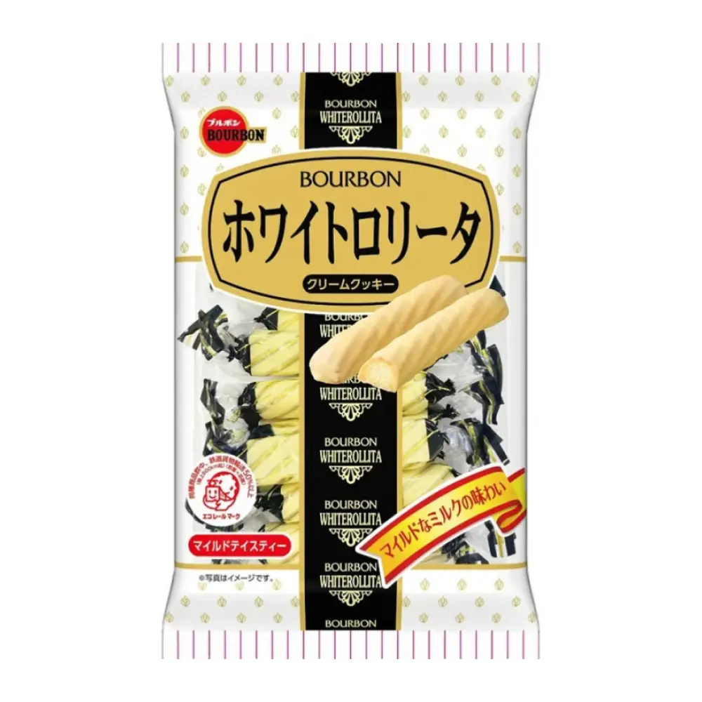 Bánh Quy Kem Rollita, Whiterollita, White Lolita Cream Biscuits, 14 Cái (98g) - BOURBON