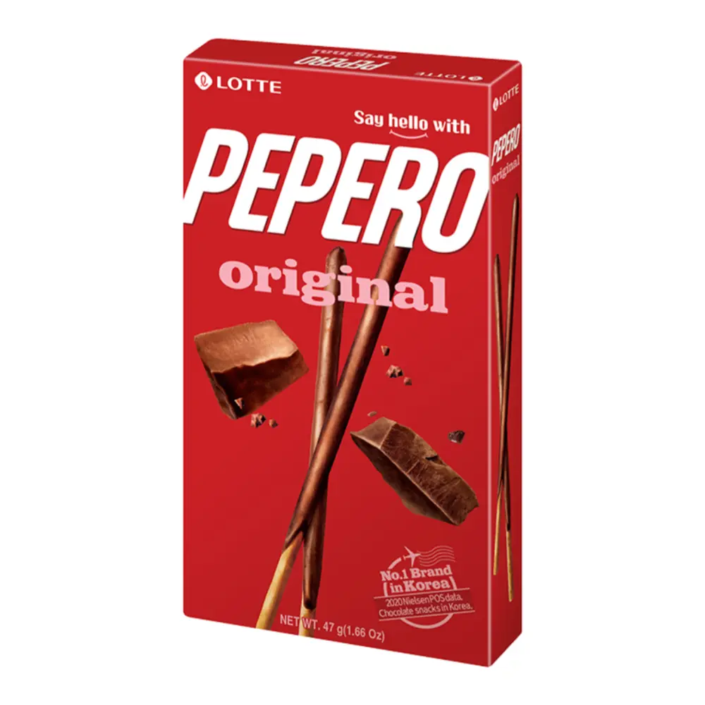 Bánh Que Socola Nguyên Bản, Pepero, Original, 1.66 oz (47g) - LOTTE