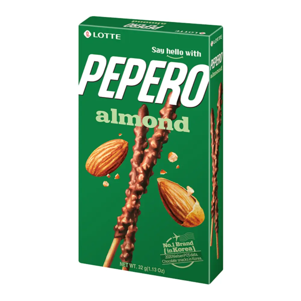 Bánh Que Socola Hạnh Nhân, Pepero, Almond, 1.13 oz (32g) - LOTTE