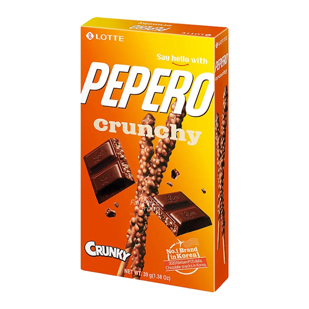 Bánh Que Socola Giòn, Pepero, Crunky, 1.38 oz (39g) - LOTTE