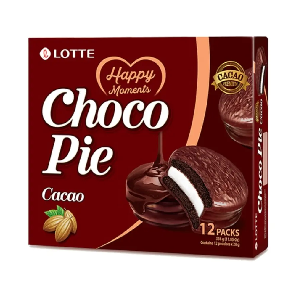 Bánh Choco Pie Socola, Choco Pie, Cacao, 12 Gói, 11.85 oz (336g) - LOTTE