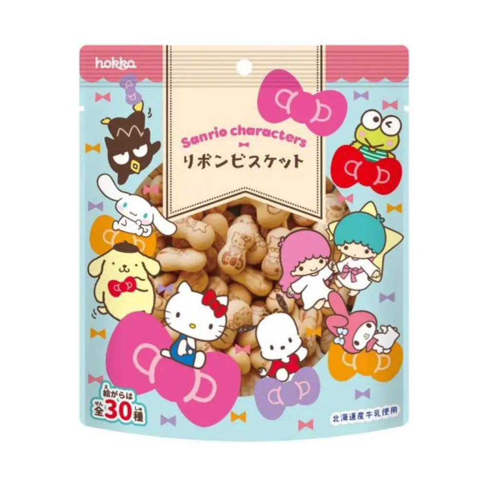 Bánh Quy Nơ Hình Nhân Vật Hoạt Hình, Ribbon Shaped Biscuits, Sanrio Characters (42g) - HOKKA